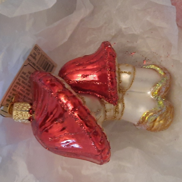 Double Mushrooms Old World Christmas Glass Ornament Red Capped Fungus Retired - Picture 2 of 5